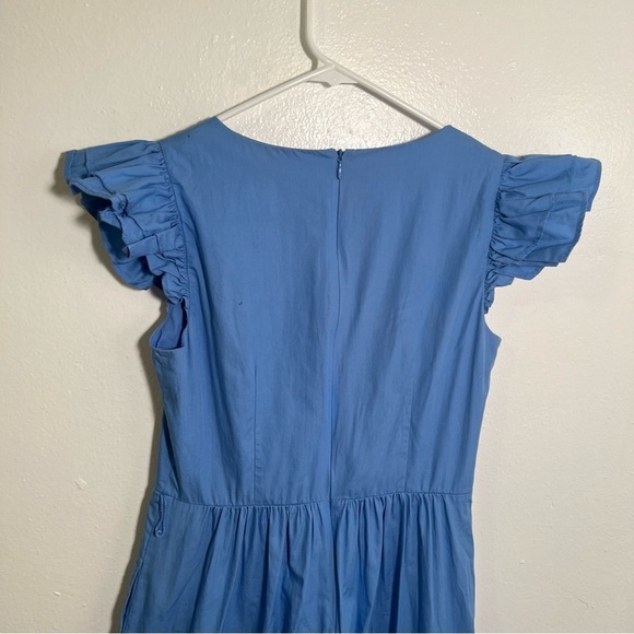 Eliza J Midi Dress Light Blue Ruffle Flutter Sleeve 2 - Picture 6 of 10